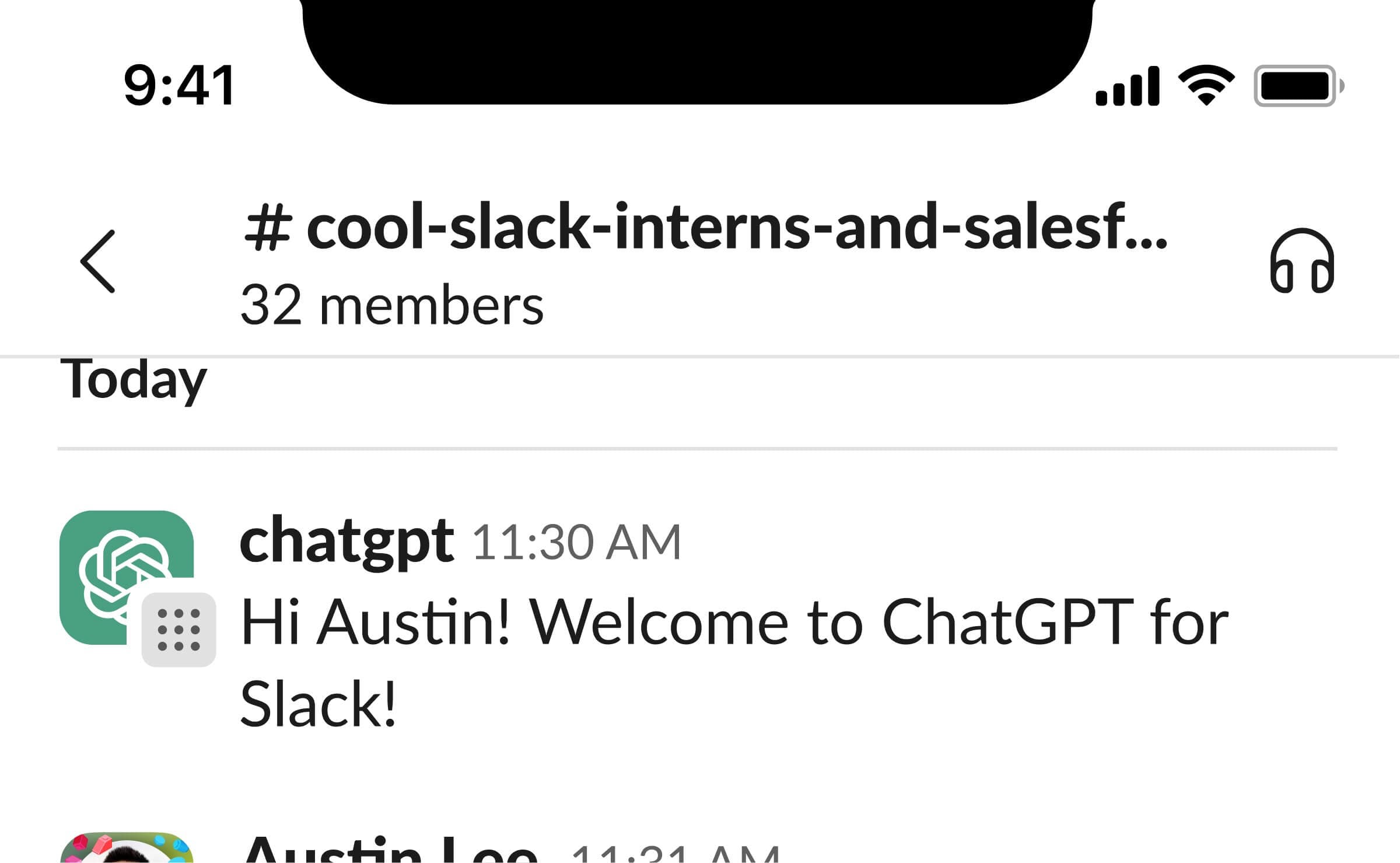 New automated Slack message on mobile