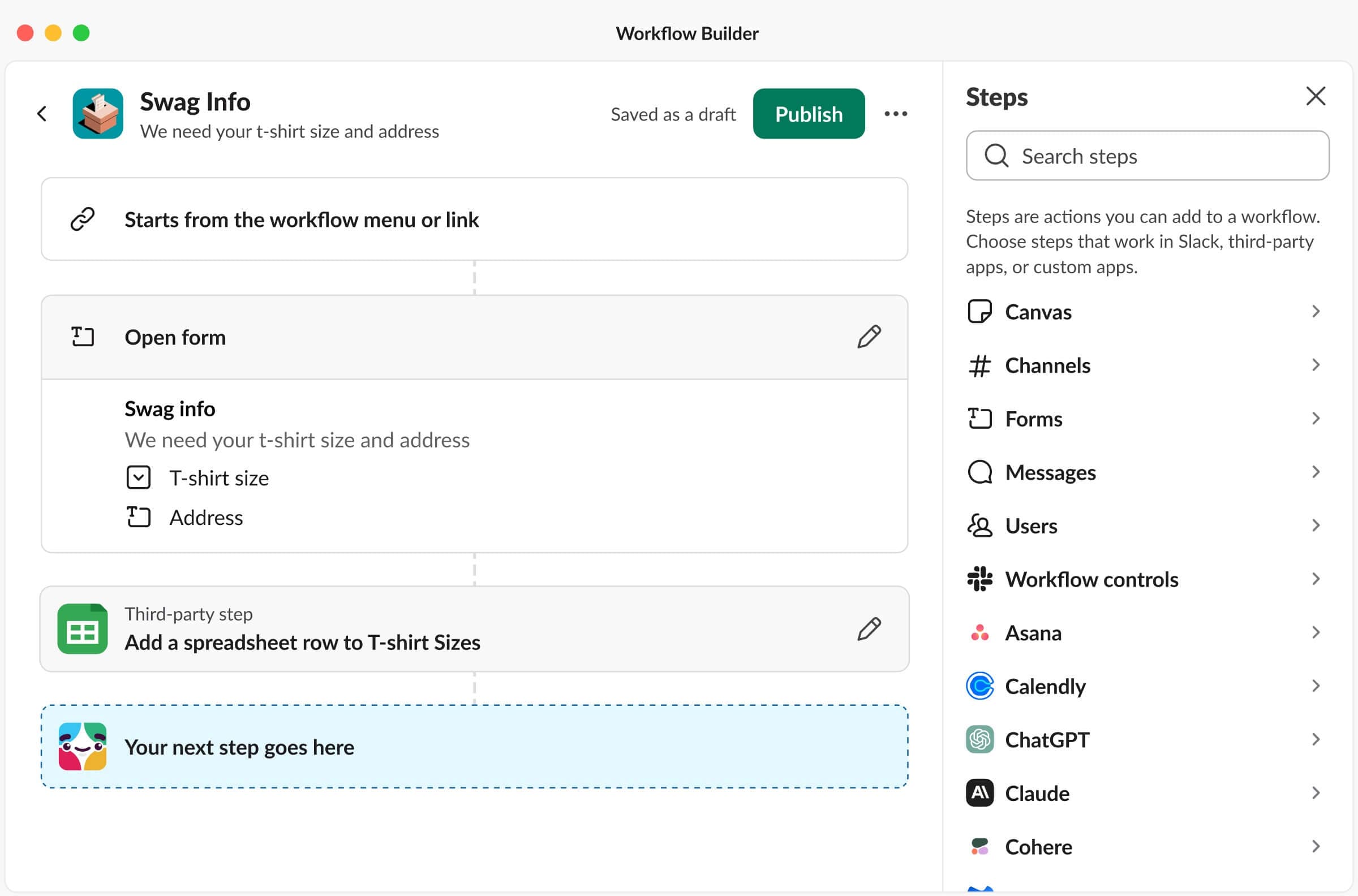 Premium Workflow Builder flow
