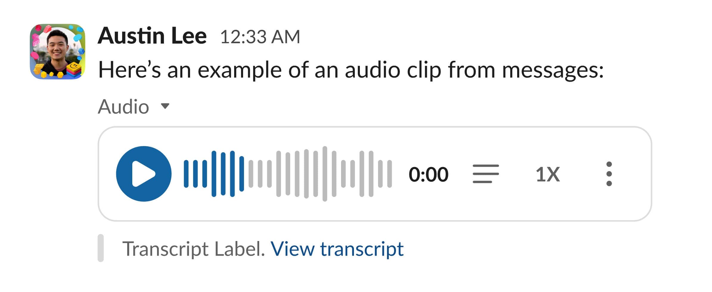 Old Slack audio clip design