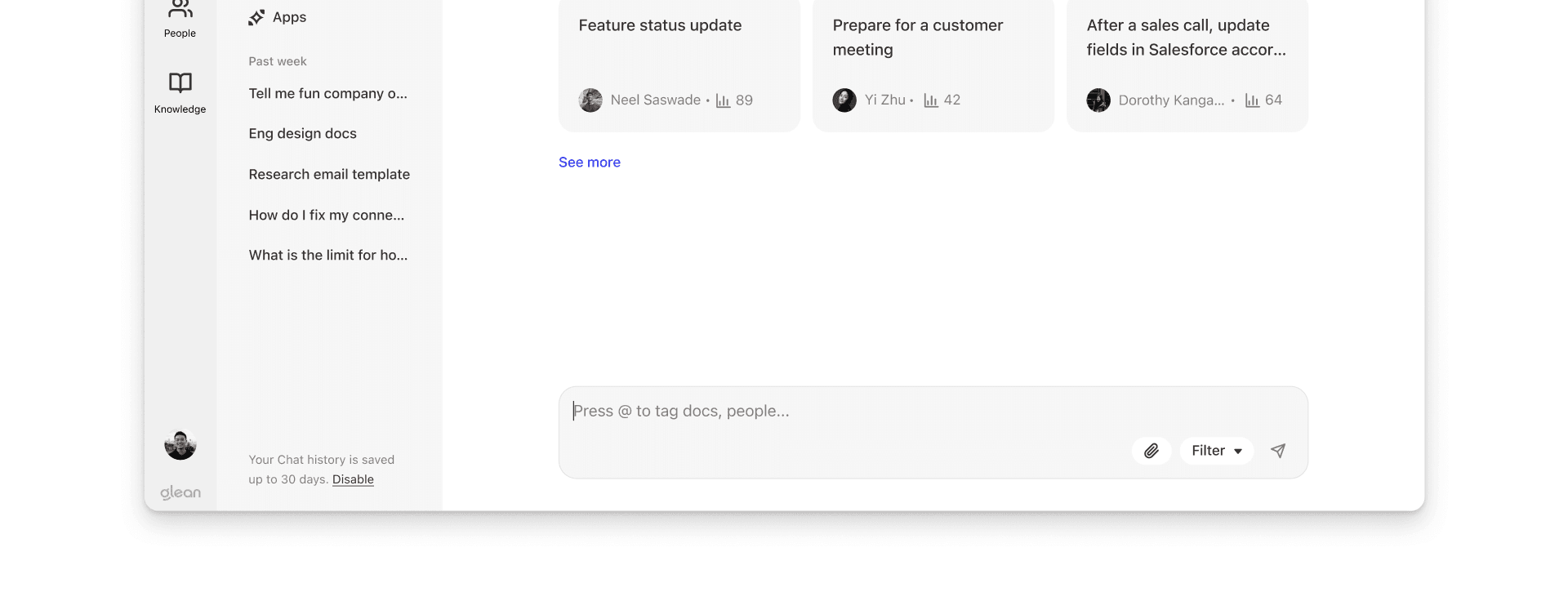 Current composer in Glean assistant
