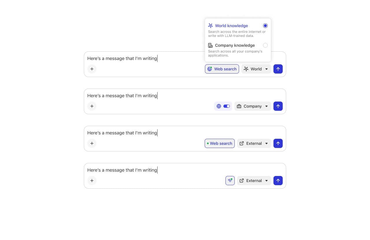 Explorations for web search button